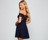 Lace And Luxe Off The Shoulder Mini Dress
